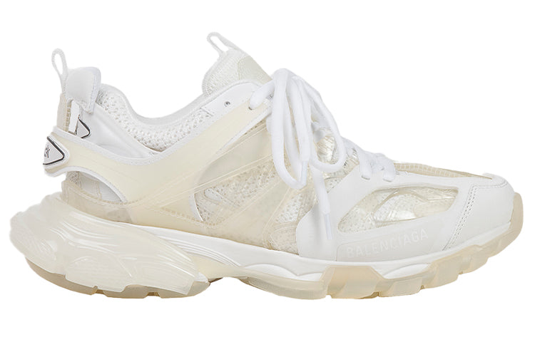 Balenciaga Track Clear Sole Low Mesh Nylon Sneakers White 647742W3BM19000