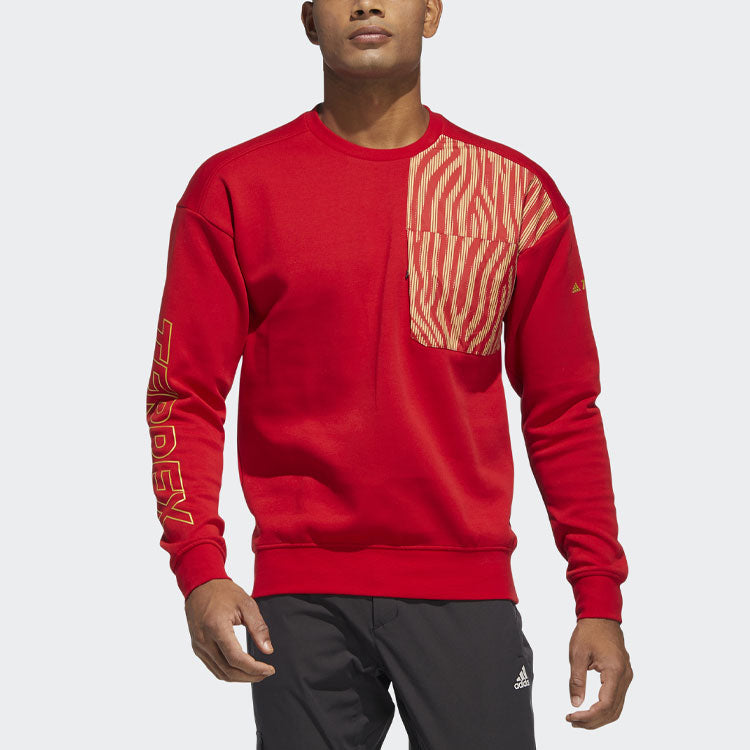 adidas Subject Printing Sports Pullover Long Sleeves Couple Style Red HE7323