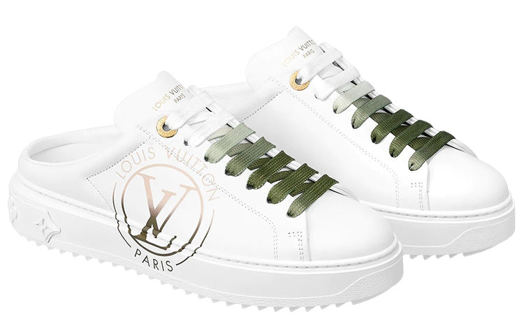 (WMNS) LOUIS VUITTON LV Time Out Mules 'White with Green Ombre' 1AA1CX