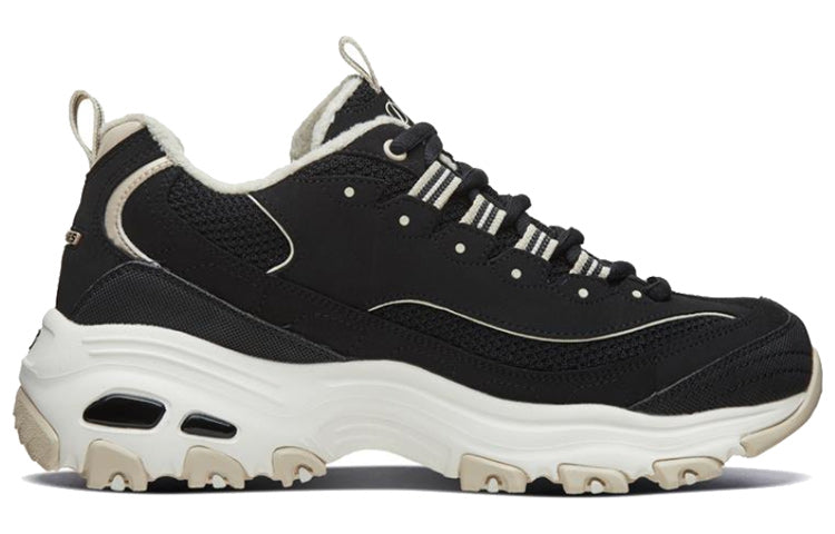 (WMNS) Skechers D'Lites 1.0 Fashion Running Shoes Black/Grey/Brown 66666254-BKTP