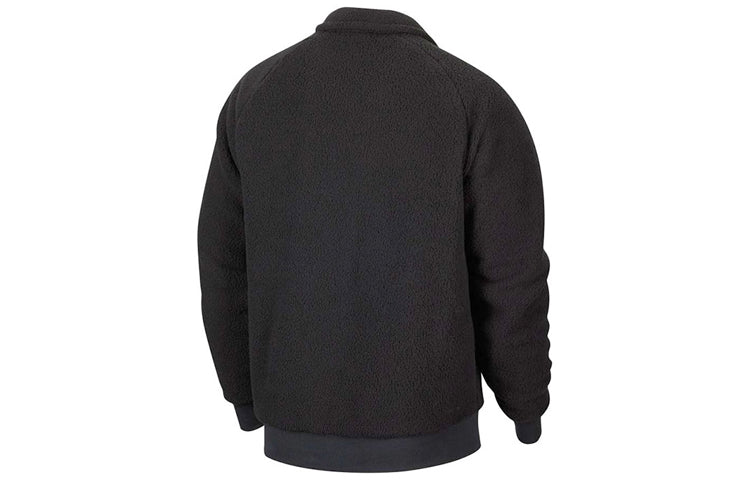 Nike Solid Color Stand Collar Casual Sports Fleece Lined Jacket Black CK5286-010