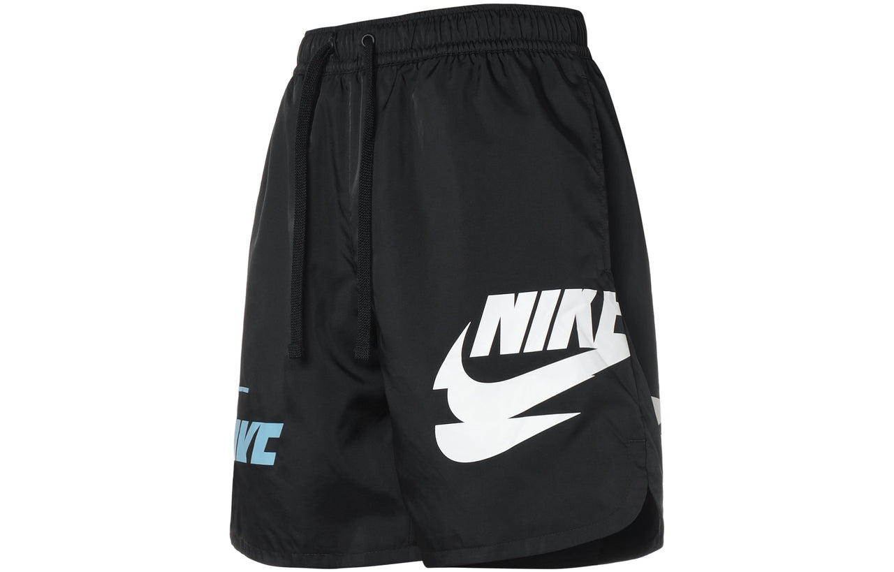 Nike Sportswear Large Logo Woven Lacing Athleisure Casual Sports Shorts Black DM6880-010