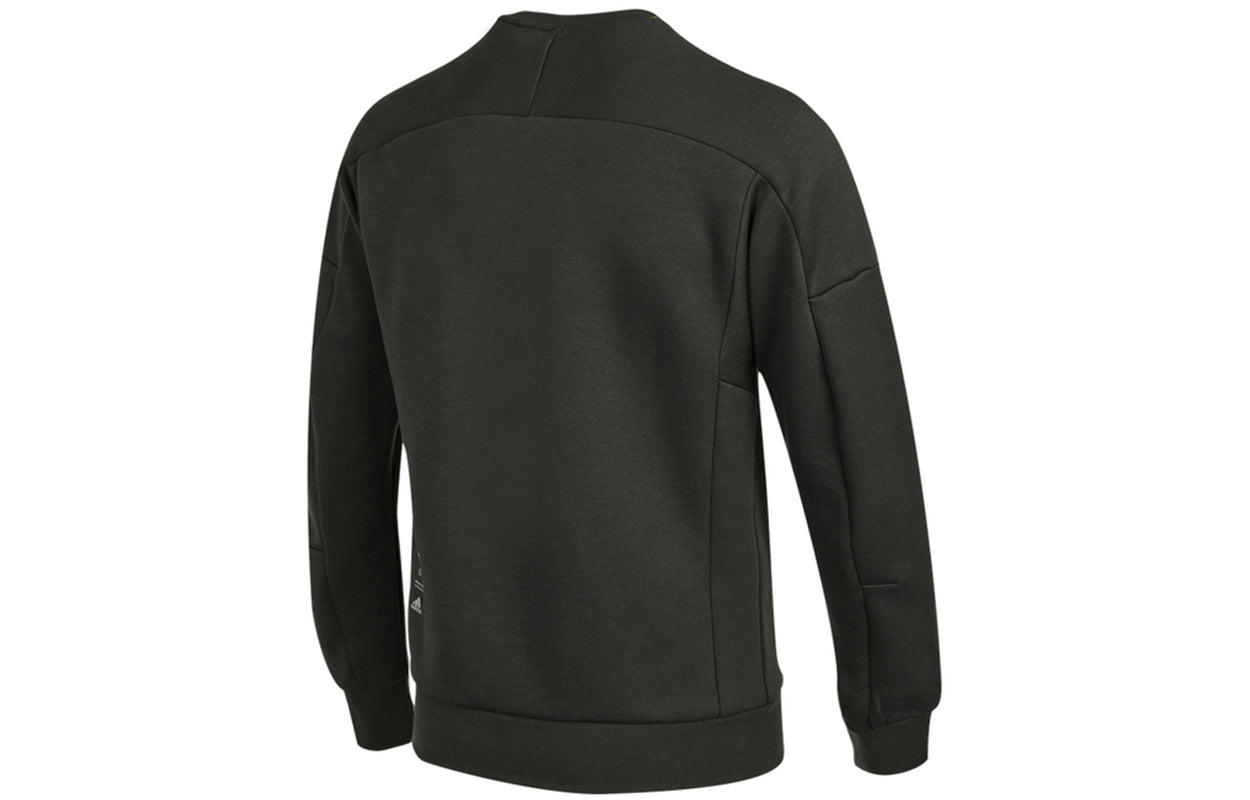 Men's adidas Crew Swert Logo Sports Pullover Dark Brown HD0350