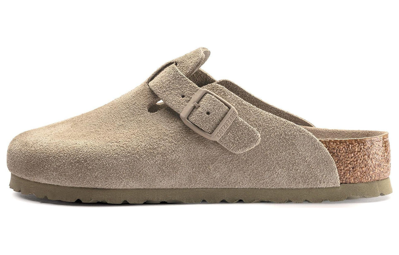 Birkenstock Boston Soft Footbed Narrow 'Suede Faded Khaki' 1019108