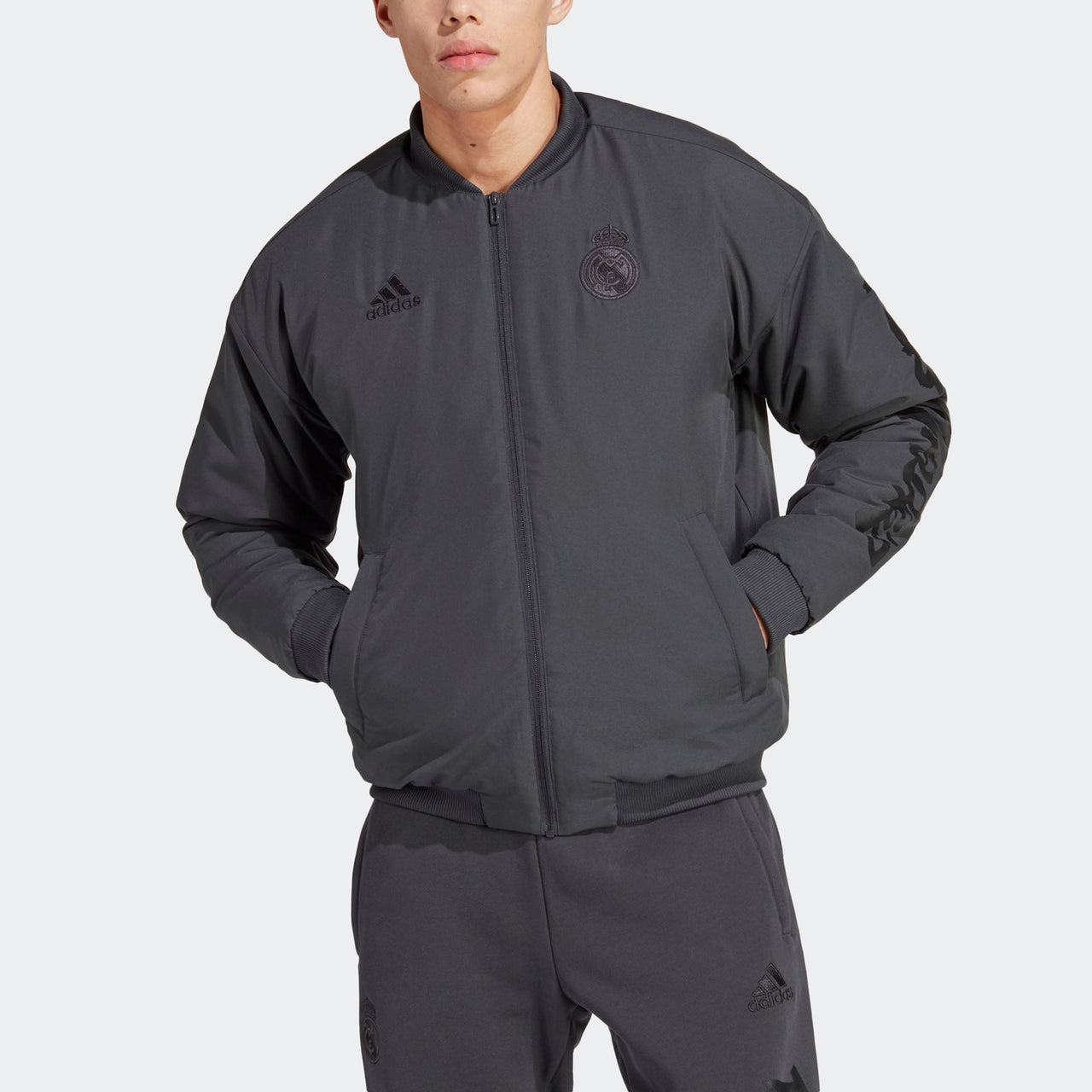 adidas Real Madrid Chinese Story Padded Jacket 'Grey' HT6454
