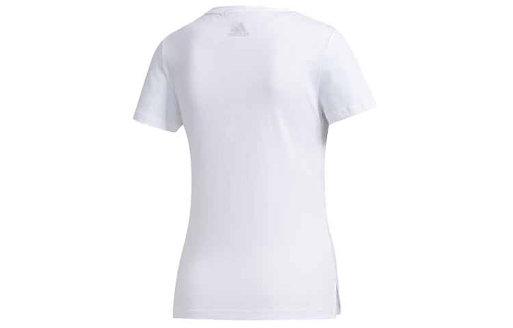 (WMNS) adidas Brand Large logo Printing Solid Color Short Sleeve White FM9291