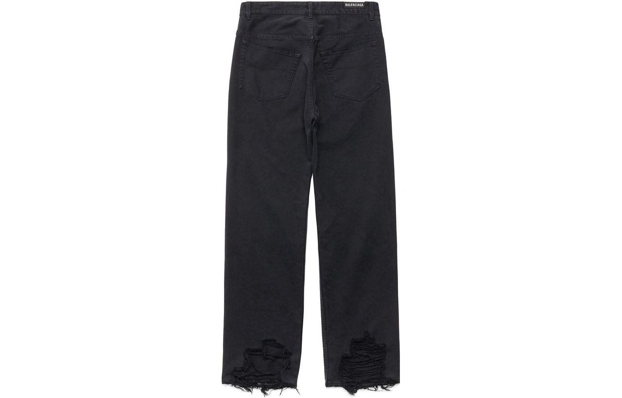 (WMNS) Balenciaga Medium Fit Pants 'Black' 751110TNW111700