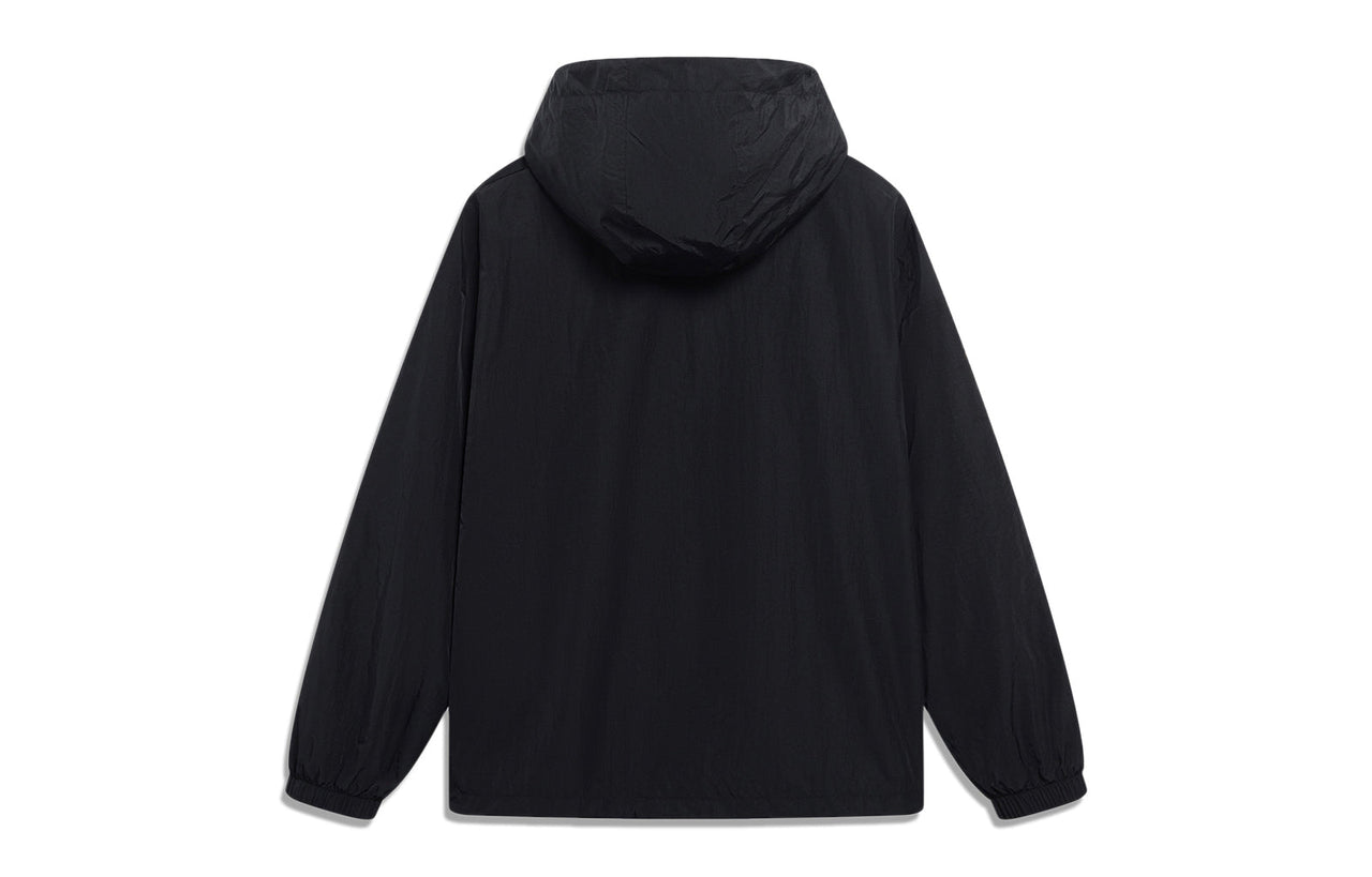 Li-Ning Logo Half Zip Hooded Windbreaker 'Black White' AFDT525-1