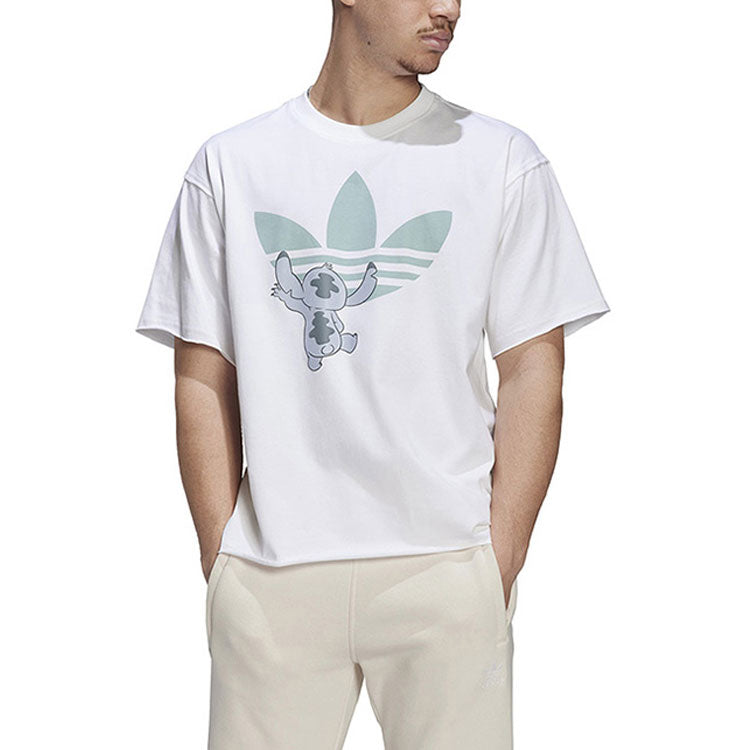 adidas originals x Disney Crossover Cartoon Pattern Printing Short Sleeve Couple Style White HT3950