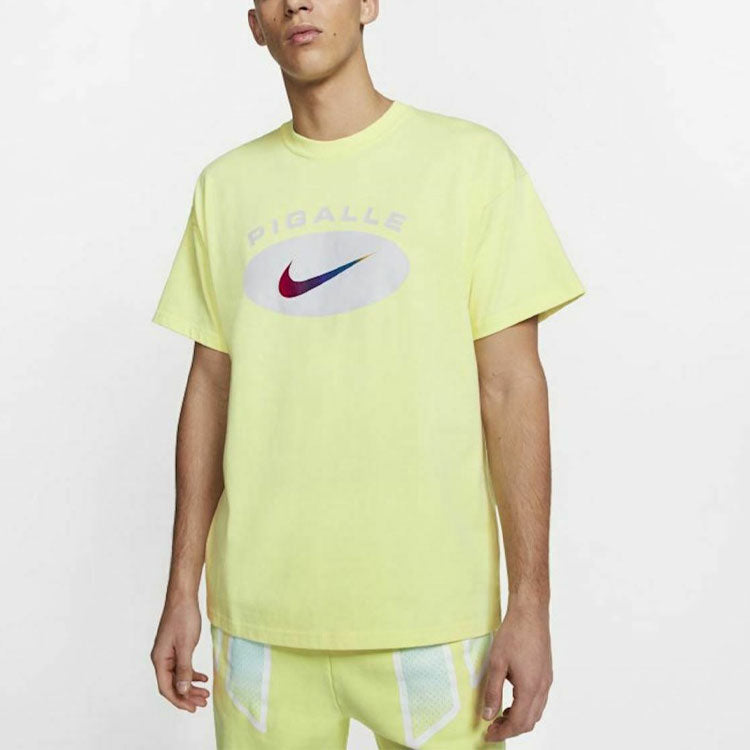 Nike x Pigalle Crossover Logo Printing Stripe Round Neck Short Sleeve Green CK2338-335