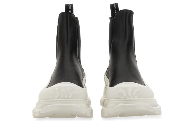 Alexander McQueen Leather Chunky Chelsea Boots 'Black White' 705672WHZ611071