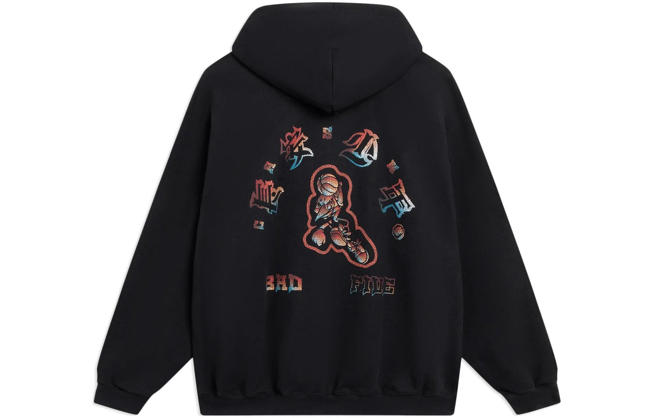 Li-Ning BadFive Changan Boy Graphic Hoodie 'Black' AWDSI45-2