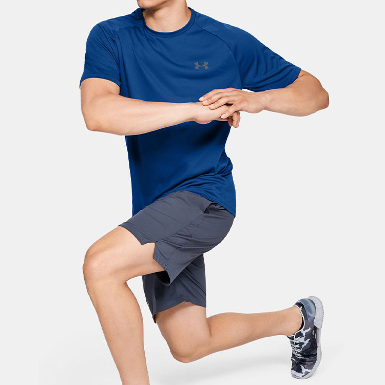 Men's Under Armour Tech 2.0 Short Sleeve Sports Tops Blue 1326413-400