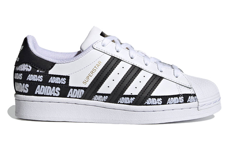 (GS) adidas Superstar J 'Wordmark Heel Stripe - Cloud White' FX5871