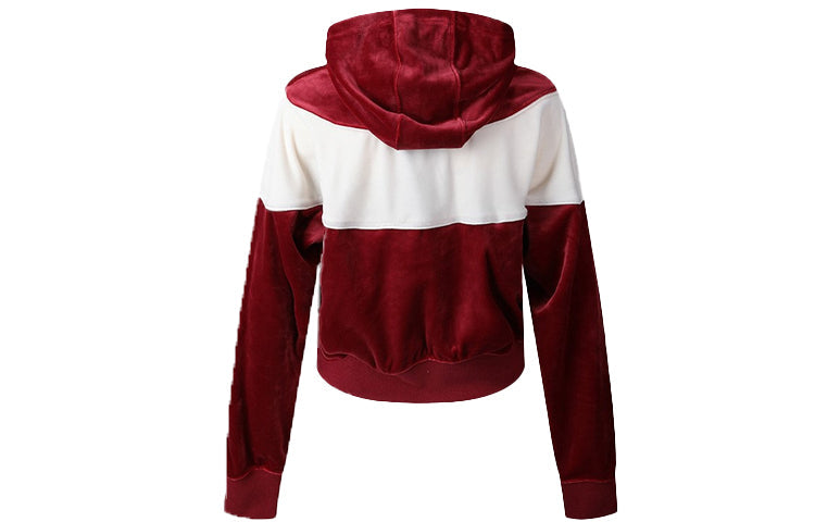 (WMNS) Nike Splicing Hooded Knitting Short Sweatshirt Red BV5055-677