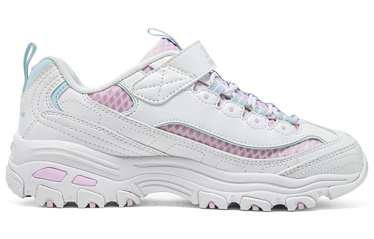 (GS) Skechers Dlites Chunky Shoes 'White Pink Blue' 319001L-WMLT