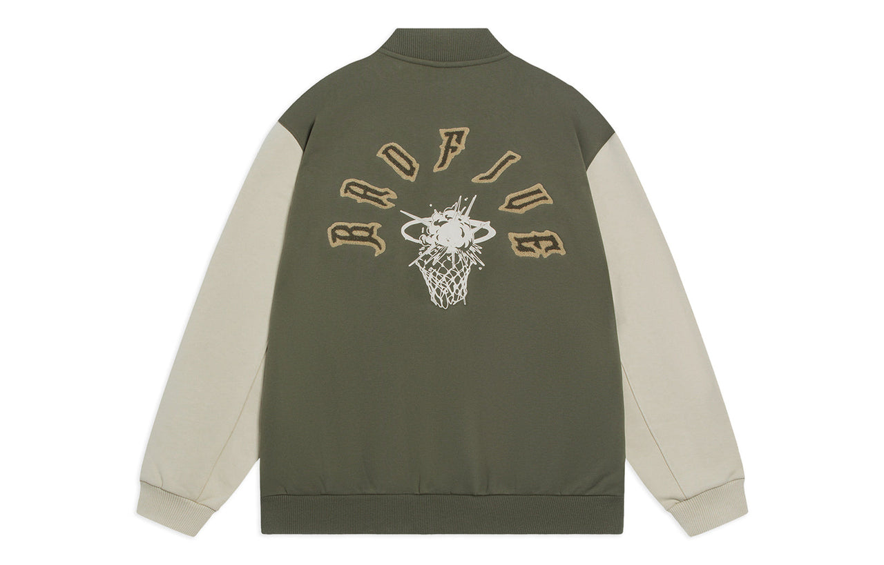 Li-Ning BadFive Graphic Baseball Jacket 'Army Green' AJDT043-5