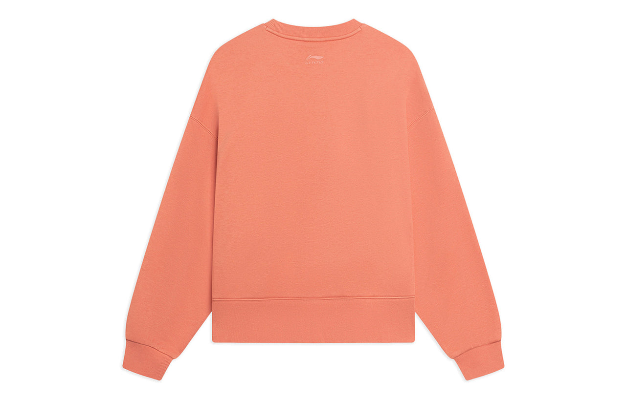 (WMNS) Li-Ning Embroidered Logo Sweatshirt 'Orange' AWDSF70-3