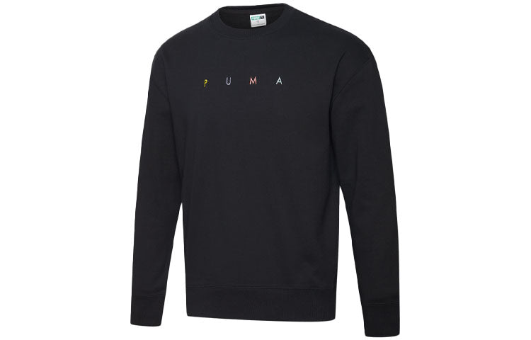 PUMA Fierce Back Printing Sports Round Neck Pullover Black 579096-01