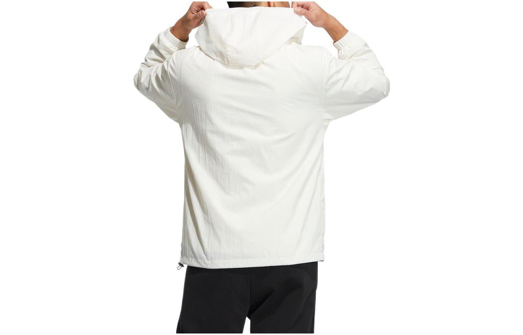 Men's adidas neo Sports Woven Alphabet Hooded Jacket Pink White HS8849