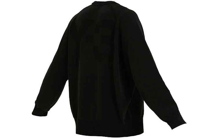 Men's Y-3 SS21 Loose Round Neck Long Sleeves Pullover Black GV4214