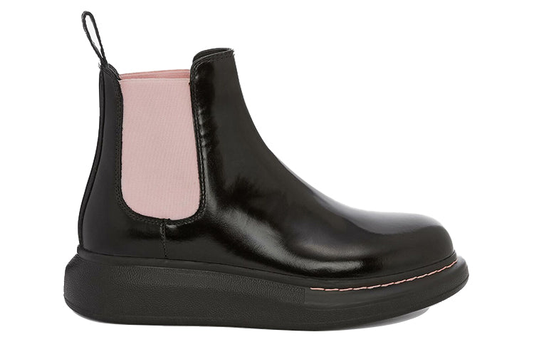(WMNS) Alexander McQueen Hybrid Chelsea Boot 'Black Sugar Pink' 586398WHX521123