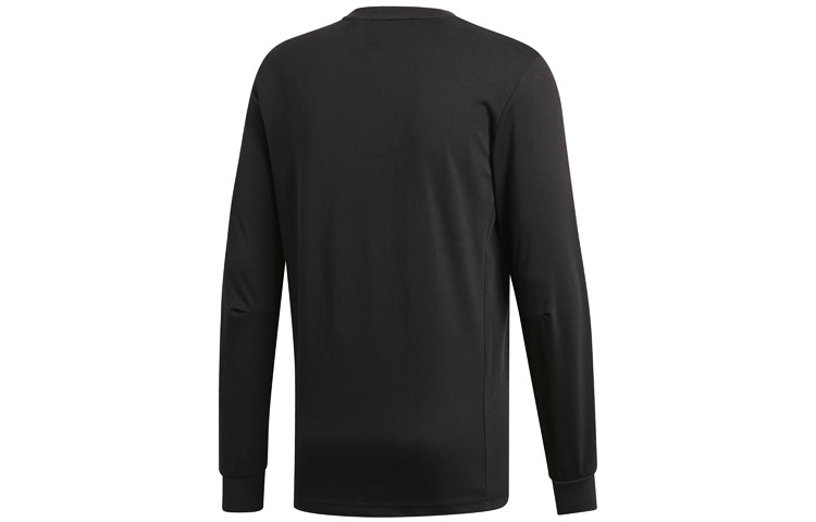 adidas Sports Breathable Round-neck Long-sleeve Tee Hooded Shirt Men Black EB5266