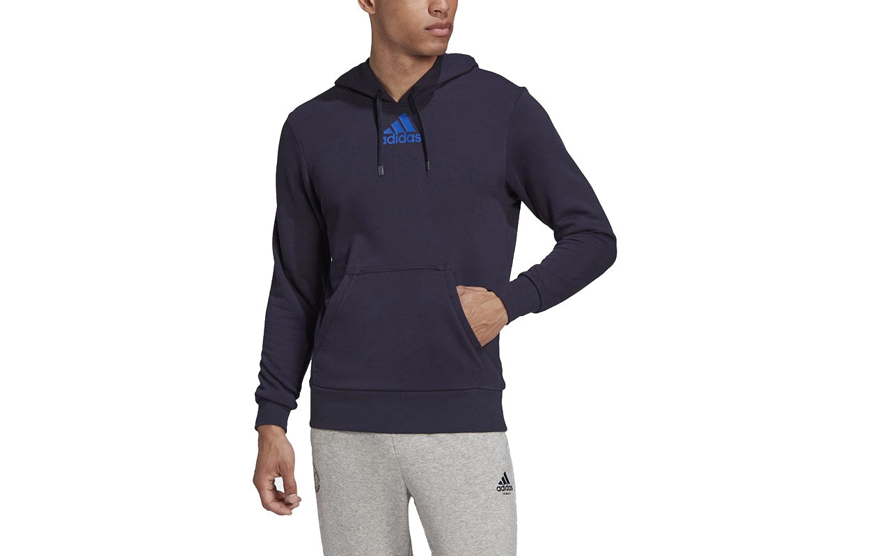 Men's adidas Logo Printing Sports Tennis Pullover Navy Blue FU0071