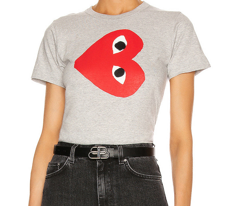 (WMNS) COMME des GARCONS PLAY Side Logo Tee 'Grey' AZ-T263-051