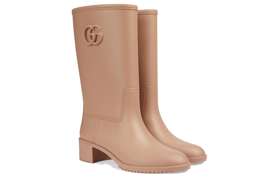 (WMNS) Gucci Double G Rain Boot 'Light Brown Rubber' 762700-J8710-2526