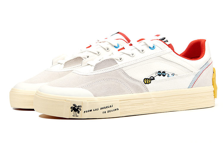 (WMNS) Li-Ning Steven Harrington x Ollie Skate Shoes 'White Grey Red' AETR004-1