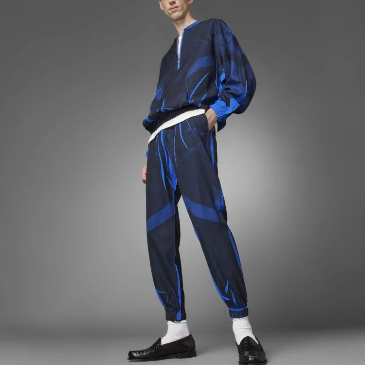 Men's adidas originals x Blue Version Crossover SS22 Casual Colorblock Splicing Logo Sports Pants HD4831