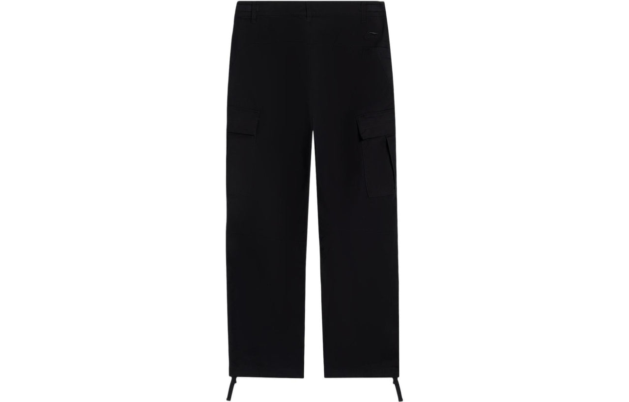 Li-Ning Skateboarding Graphic Straight Cargo Pants 'Black' AKXS801-3