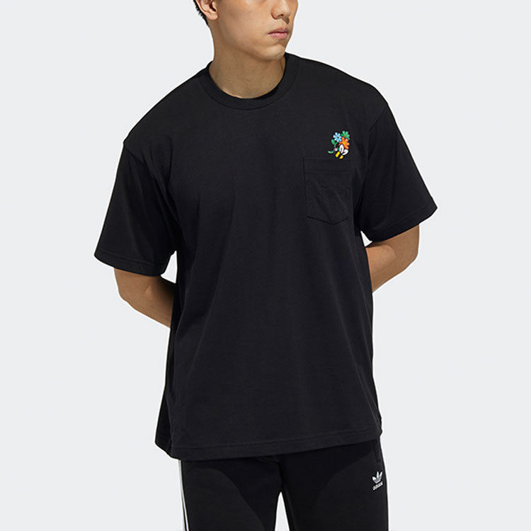 adidas originals Tee Ss Printed Sport Crew Neck Short Sleeve Men's Black HB6859