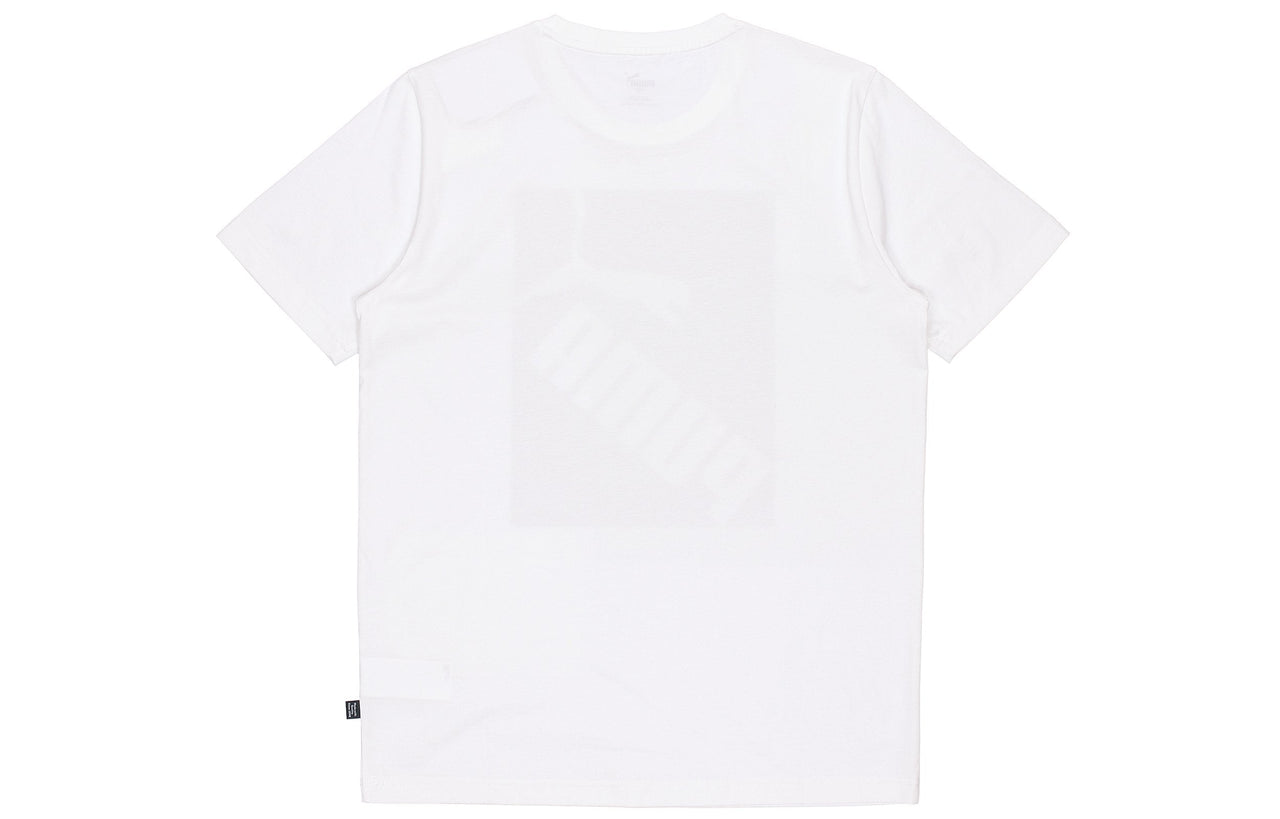 PUMA Logo Printed Short Sleeve TEE White 583837-02