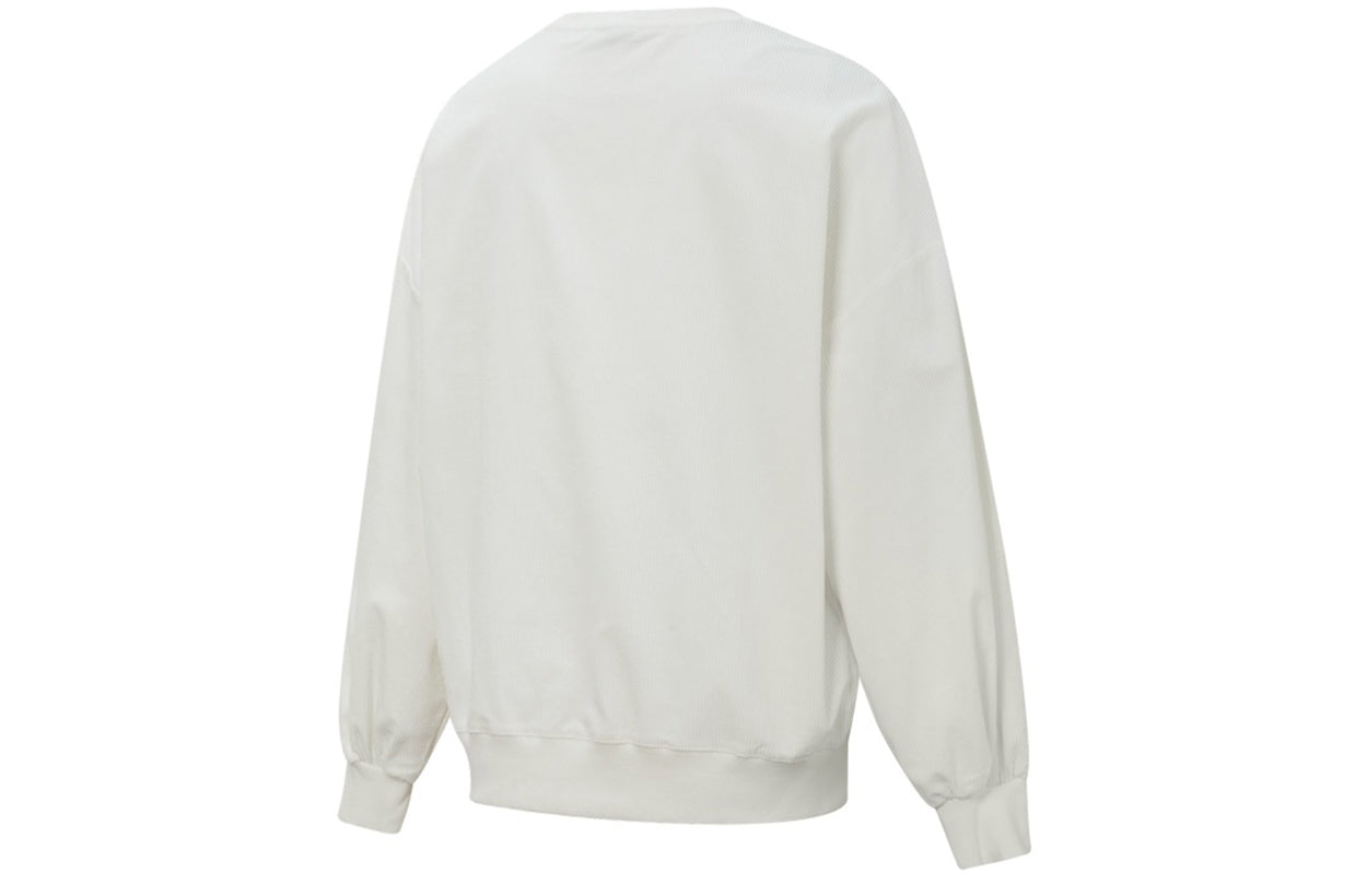 (WMNS) PUMA Contrasting Colors Zipper Pocket Sports Round Neck Pullover 'White' 534753-93