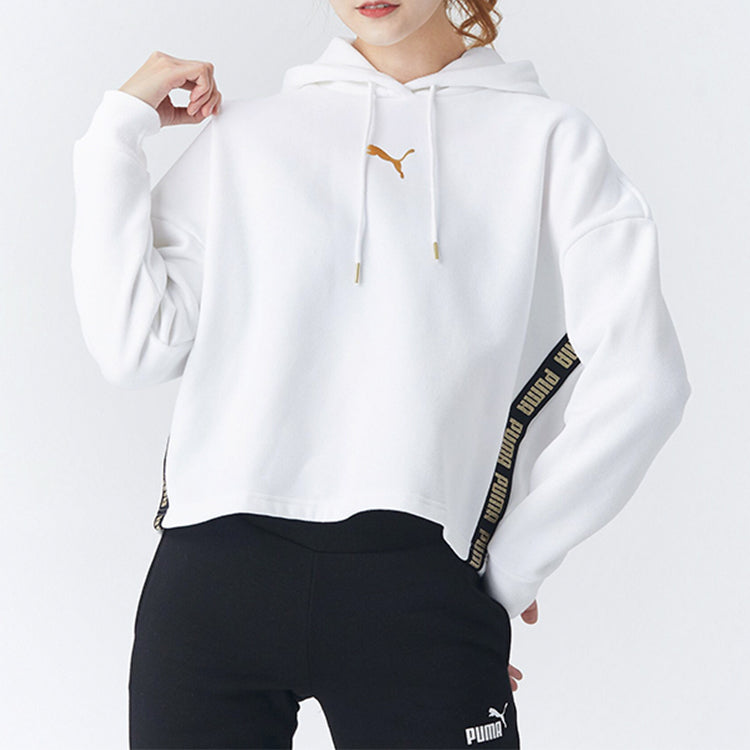 (WMNS) PUMA Metallic Nights Hoodie 'White Gold' 587148-02