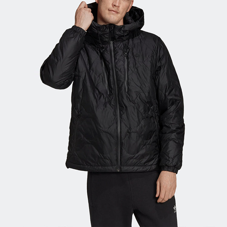 adidas originals Sports Zipper hooded Long Sleeves Down Jacket Black H13586