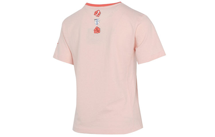 (WMNS) PUMA Logo Printing Round-neck Pink 532042-27