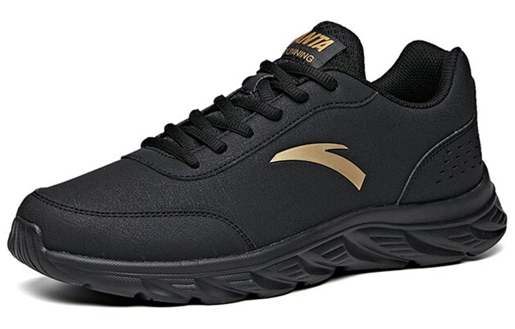 ANTA Running Series Sneakers Leather 'Black Gold' 91835529-9