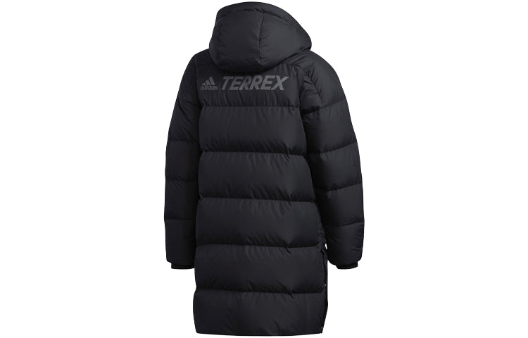 adidas Outdoor protection against cold Stay Warm hooded mid-length Down Jacket Black EH4983