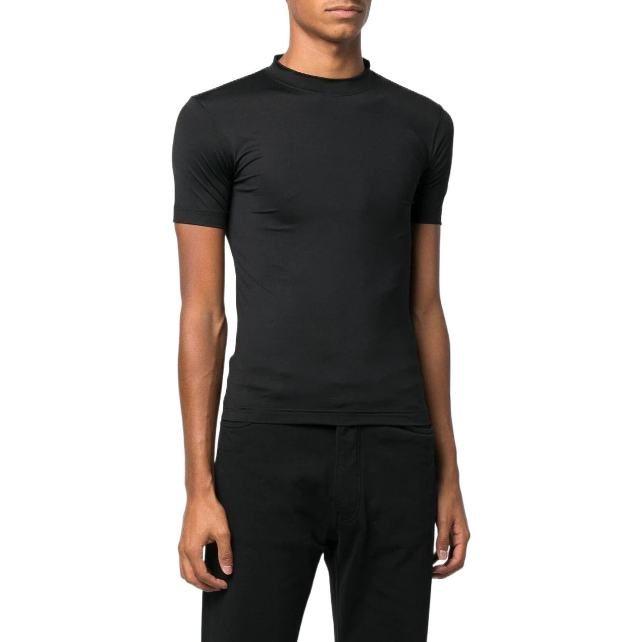 Balenciaga Super Tight Shiny Fitted T-Shirt 'Black' 720458TNVI21000