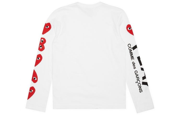 (WMNS) COMME des GARCONS PLAY 5 Hearts Long Sleeves Tee 'White' AZ-T261-051-1