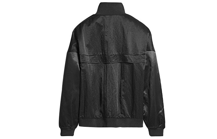 adidas x alexander wang Crossover logo Printing Colorblock Half Zipper Casual Sports Jacket Black DT9502
