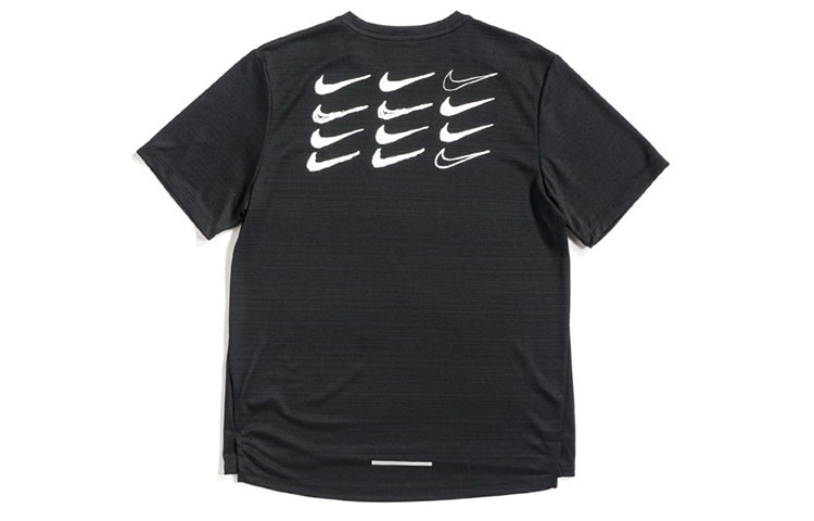 Nike Dri-Fit Miler Printing Short Sleeve Black AT7841-010
