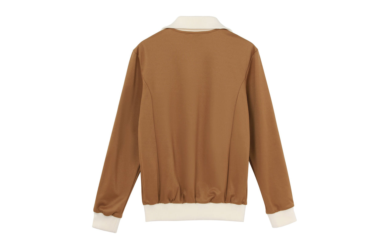Men's adidas originals Brand Logo Printing Zipper Classic Sports Jacket Autumn Brown IB3427