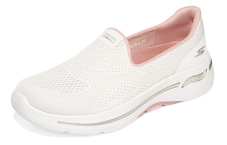 (WMNS) Skechers Go Walk Arch Fit 'White Light Pink' 124483-WLPK