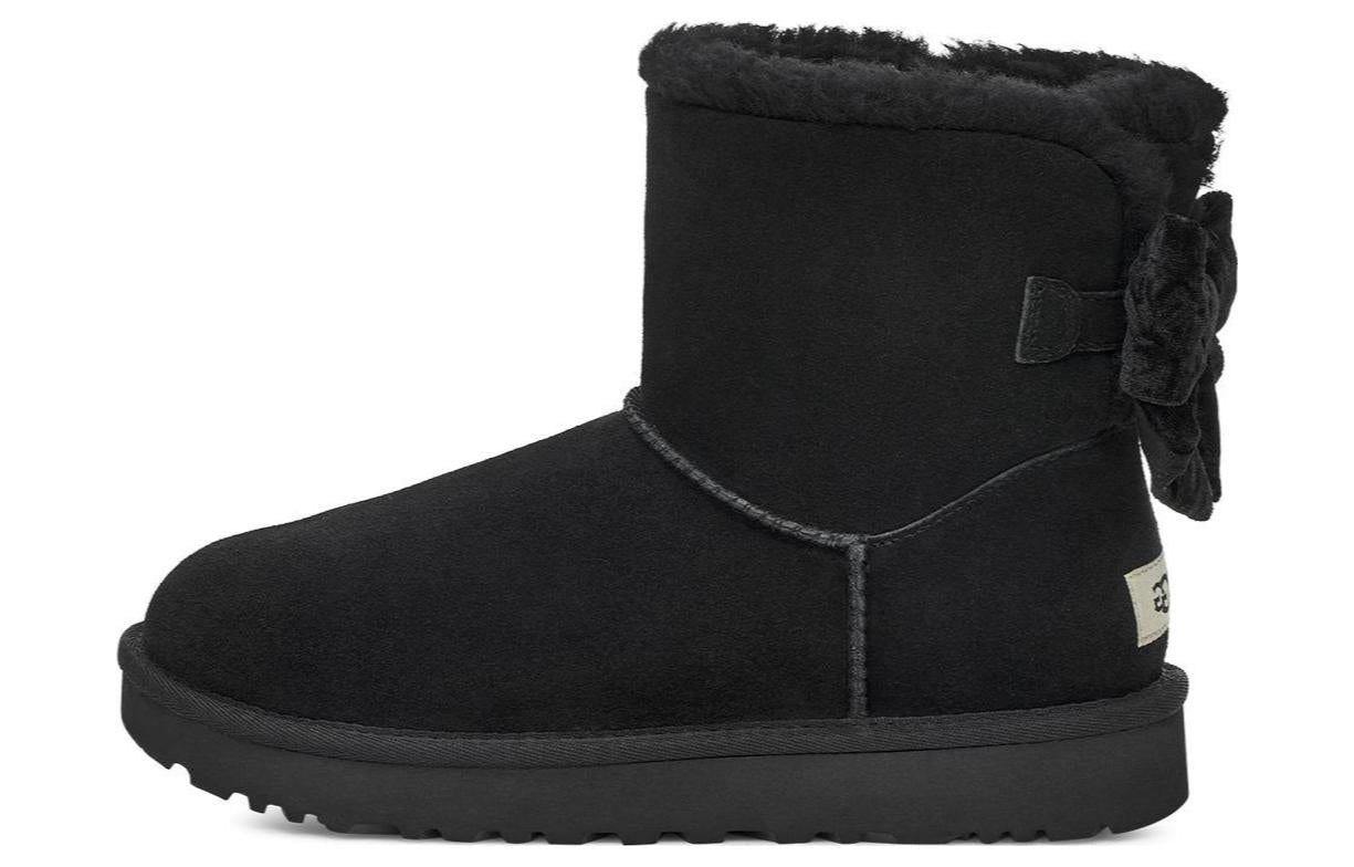 (WMNS) UGG Mini Bailey Bow Crushed Velvet Boot 'Black' 1138172-BLK