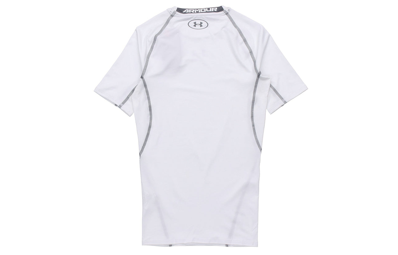 Men's Under Armour Training Sports Tight Short Sleeve Tops White 1257468-100