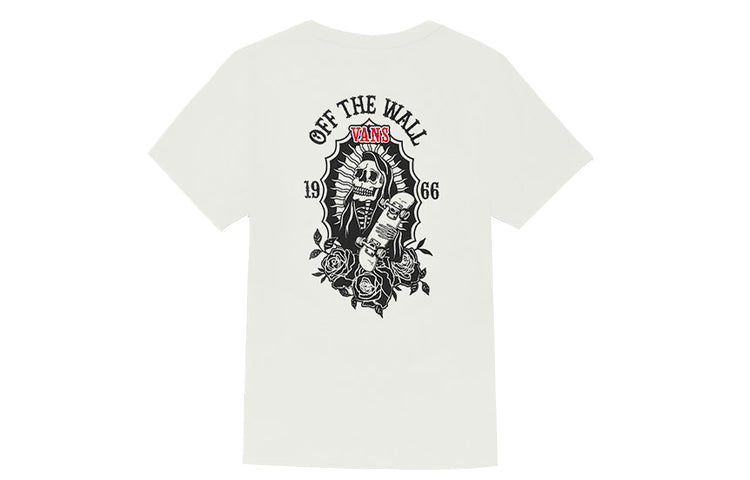 (WMNS) Vans Alphabet Skeleton Printing Sports Short Sleeve White VN0A4MNEWHT